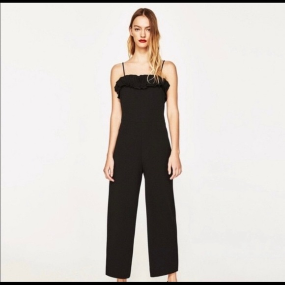 Zara black jumpsuit with straps - Picture 1 of 6